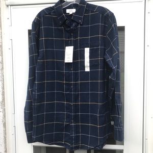 Men’s navy plaid flannel NWT